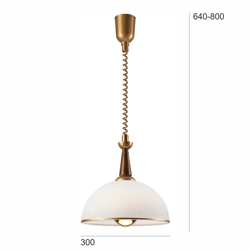 Podesivi luster CHIARA 1xE27/60W/230V braon/bukva