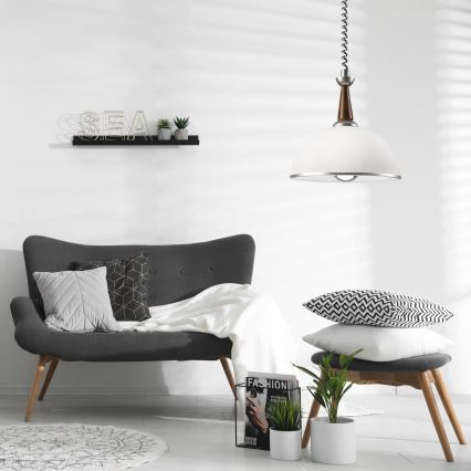Podesiv luster CHIARA 1xE27/60W/230V srebrna/tamnosmeđa/buk