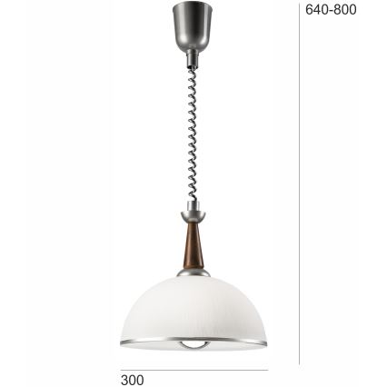 Podesiv luster CHIARA 1xE27/60W/230V srebrna/tamnosmeđa/buk