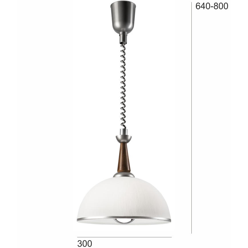 Podesiv luster CHIARA 1xE27/60W/230V srebrna/tamnosmeđa/buk
