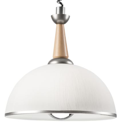 Spuštajući luster CHIARA 1xE27/60W/230V srebrna/bež/buk