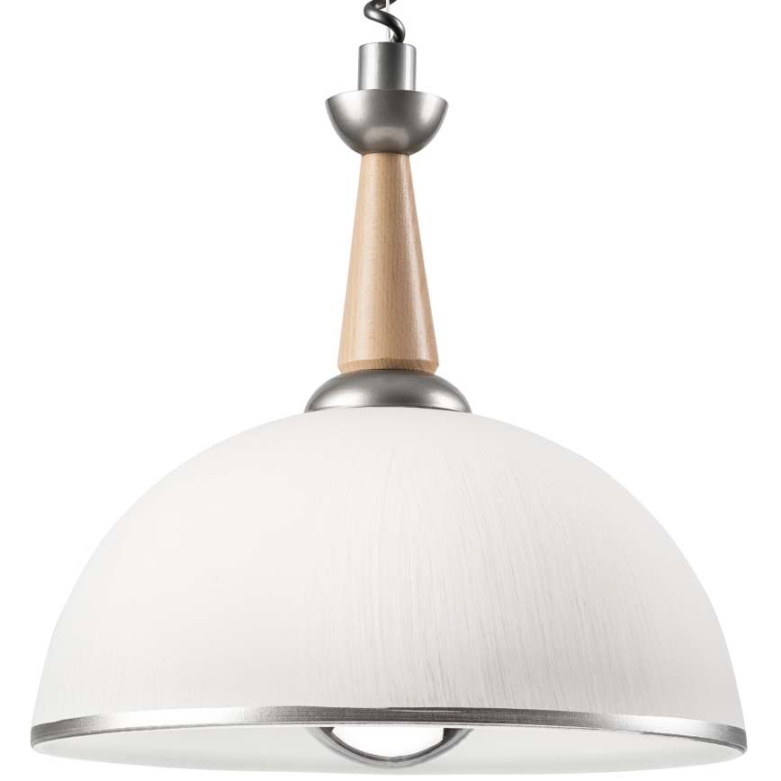 Spuštajući luster CHIARA 1xE27/60W/230V srebrna/bež/buk