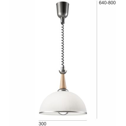 Spuštajući luster CHIARA 1xE27/60W/230V srebrna/bež/buk