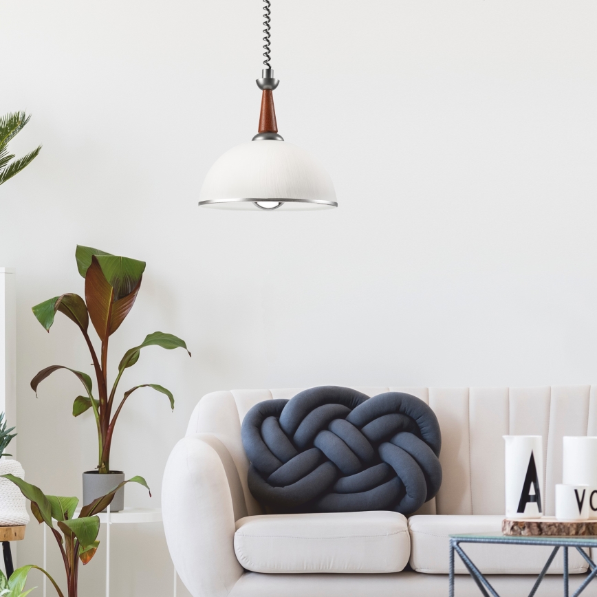 Podesivi luster CHIARA 1xE27/60W/230V srebrna/braon/bukva