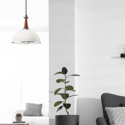 Podesivi luster CHIARA 1xE27/60W/230V srebrna/braon/bukva