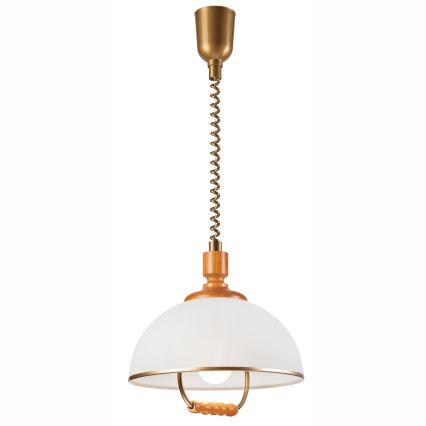 Podesivi luster RAMONA 1xE27/60W/230V bež/braon/borovina