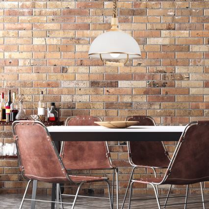 Podesivi luster RAMONA 1xE27/60W/230V bež/svetlo braon/borovina