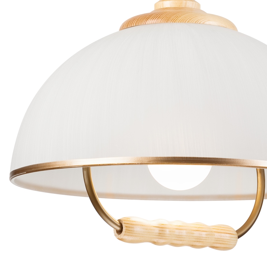 Podesivi luster RAMONA 1xE27/60W/230V bež/svetlo braon/borovina