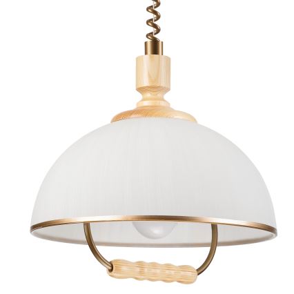 Podesivi luster RAMONA 1xE27/60W/230V bež/svetlo braon/borovina