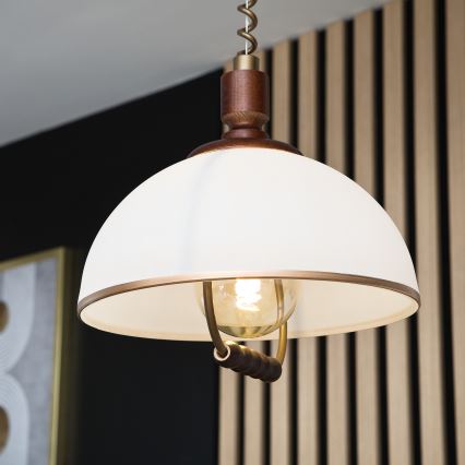 Podesivi luster RAMONA 1xE27/60W/230V bež/tamno braon/borovina