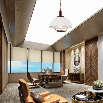 Podesivi luster RAMONA 1xE27/60W/230V bež/tamno braon/borovina