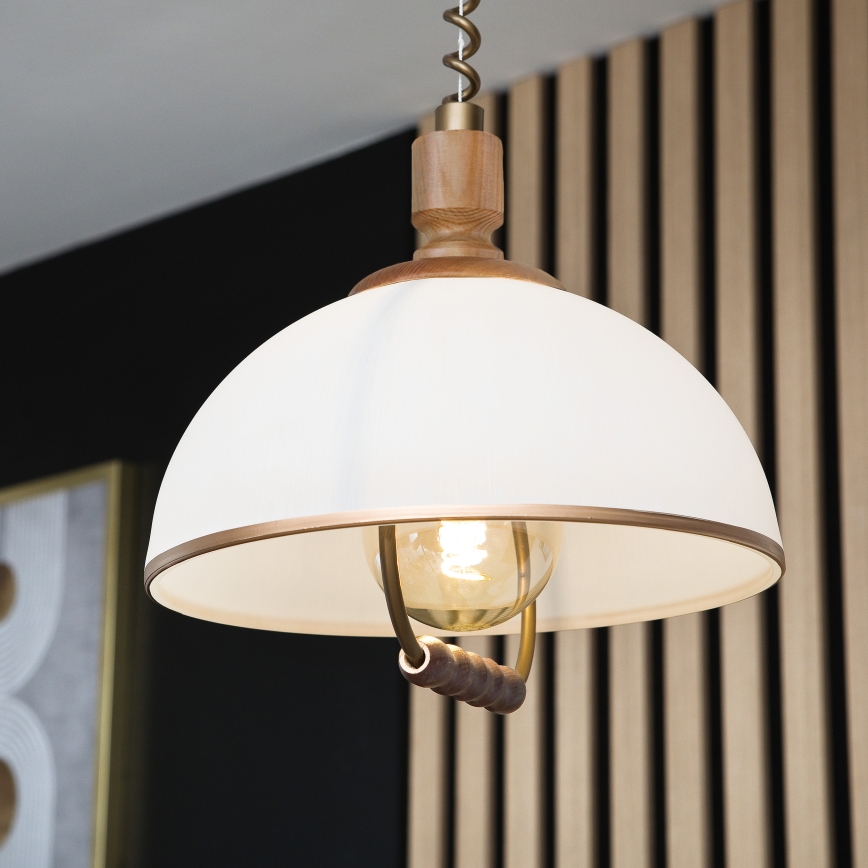 Podesivi luster RAMONA 1xE27/60W/230V braon/bela/hrast