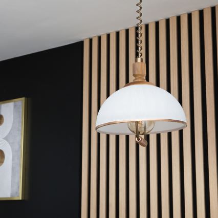 Podesivi luster RAMONA 1xE27/60W/230V braon/bela/hrast