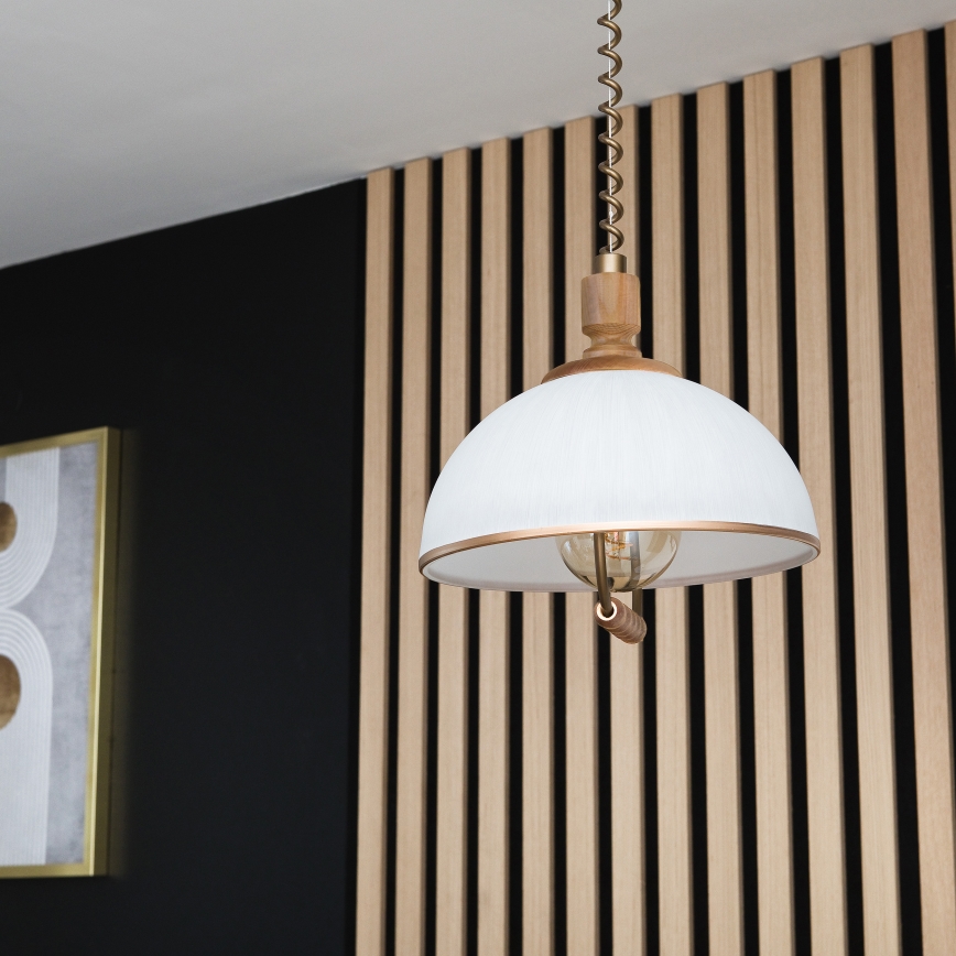 Podesivi luster RAMONA 1xE27/60W/230V braon/bela/hrast