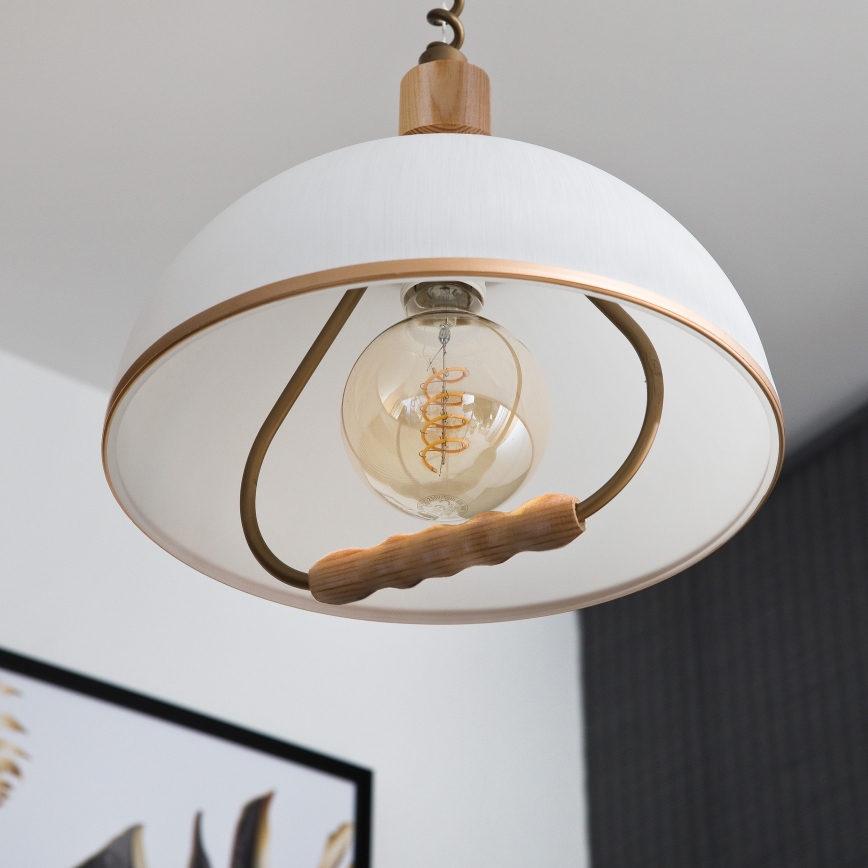 Podesivi luster RAMONA 1xE27/60W/230V braon/bela/hrast