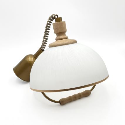 Podesivi luster RAMONA 1xE27/60W/230V braon/bela/hrast