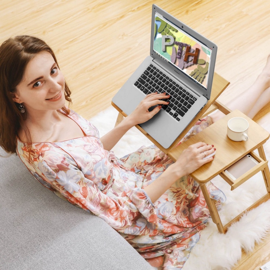 Podesivi stočić za računar za krevet LAT, braon