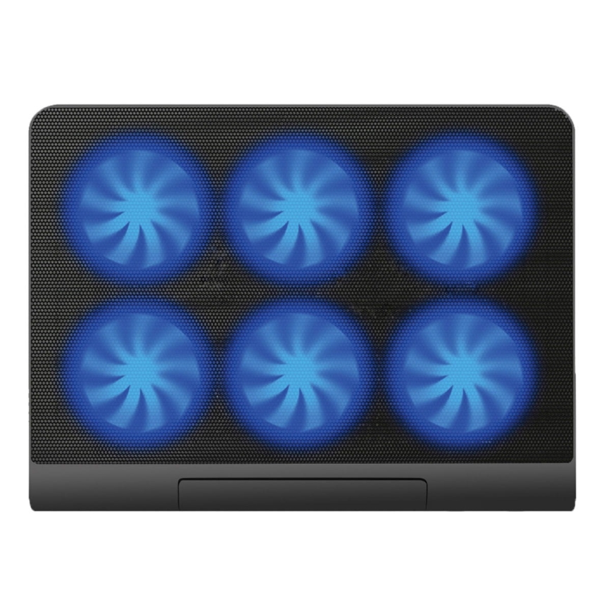 Podloga za hlađenje za laptop, 6 ventilatora, 2x USB, crna