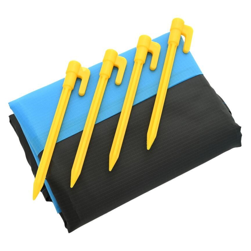 Podloga za plažu 200x200 cm plava/siva