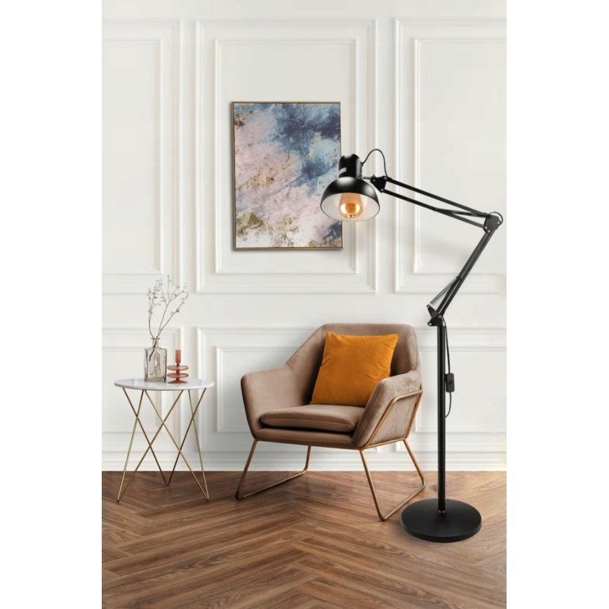 Podna lampa 1xE27/40W/230V crna