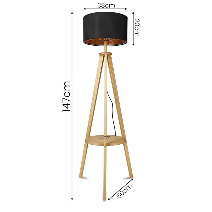 Podna lampa 1xE27/40W/230V, crna