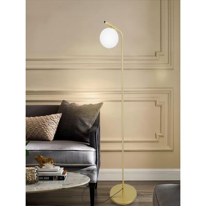 Podna lampa 1xE27/40W/230V zlatna/bela