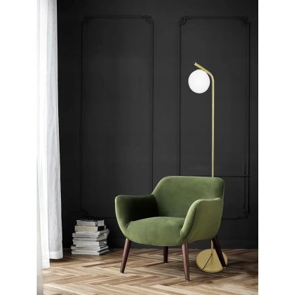 Podna lampa 1xE27/40W/230V zlatna/bela