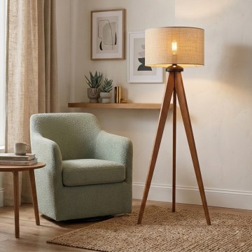 Podna lampa AIDA 1xE27/15W/230V hrast/rafija