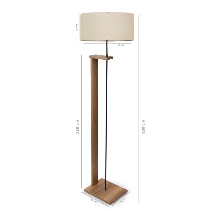 Podna lampa AYD 1xE27/40W/230V braon/bež