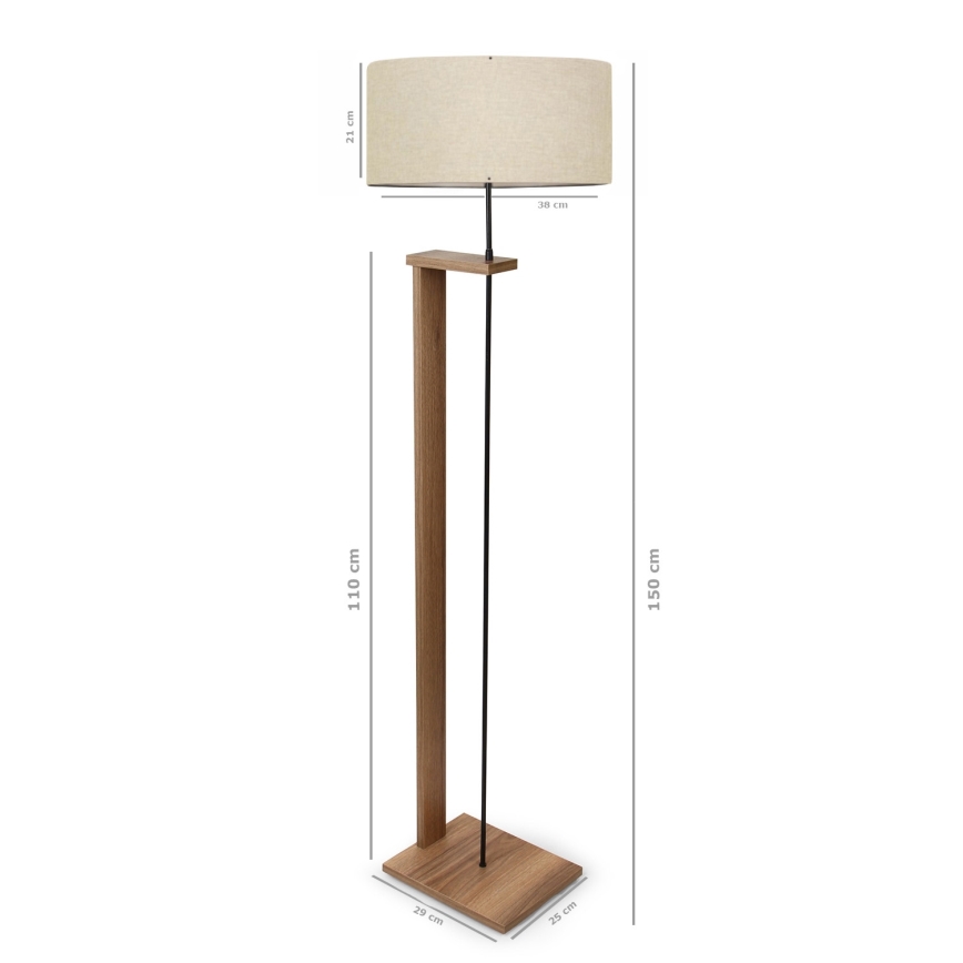 Podna lampa AYD 1xE27/40W/230V braon/bež