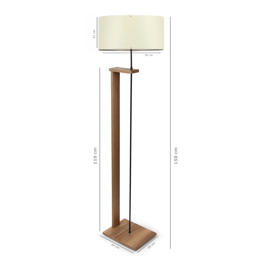Podna lampa AYD 1xE27/40W/230V braon/krem