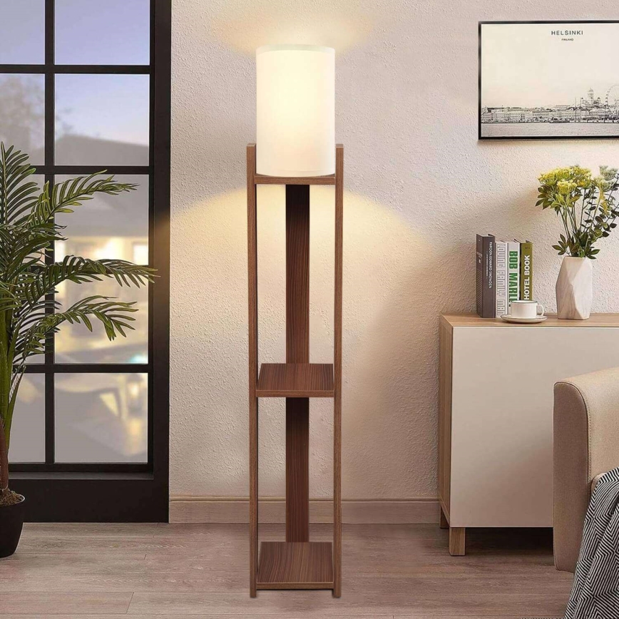 Podna lampa AYD 1xE27/40W/230V braon/krem