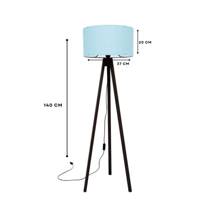 Podna lampa AYD 1xE27/40W/230V braon/plava