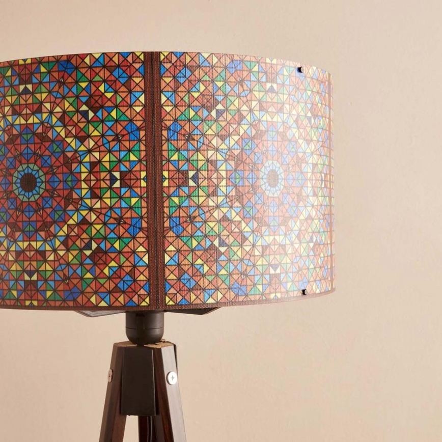 Podna lampa AYD 1xE27/40W/230V braon/šarena