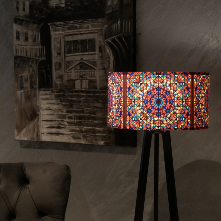 Podna lampa AYD 1xE27/40W/230V braon/šarena