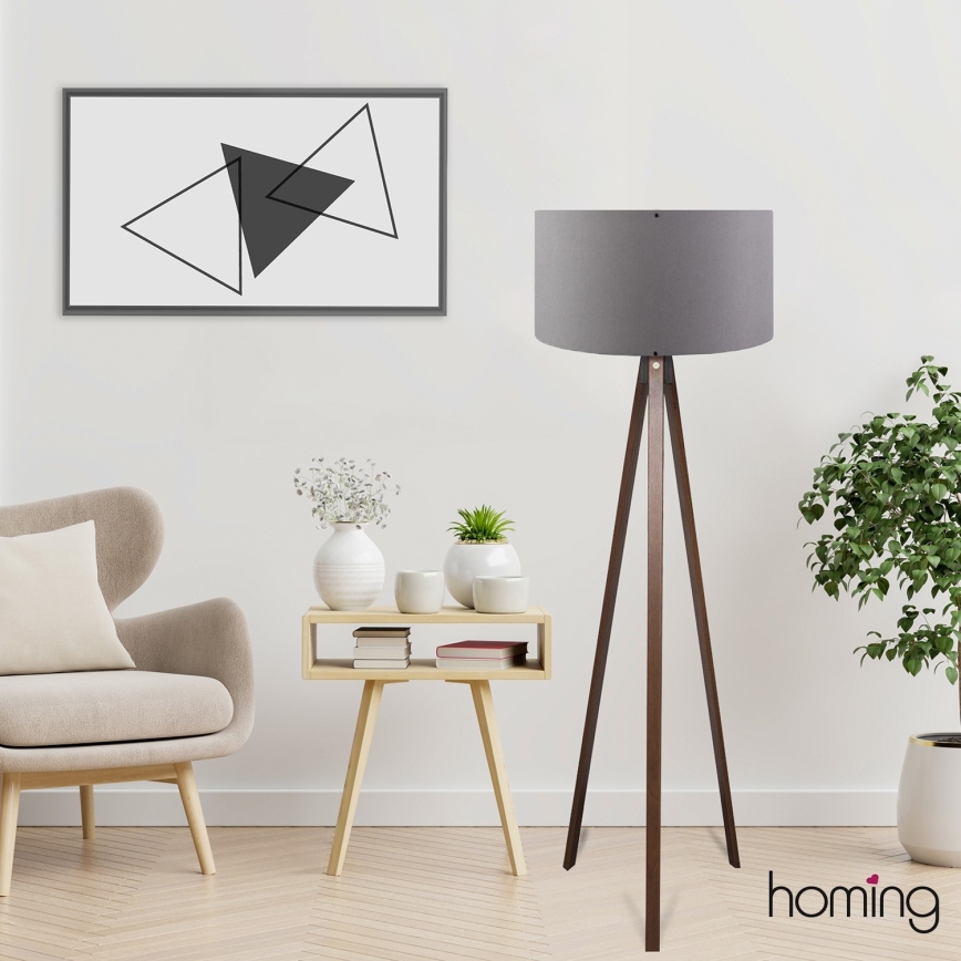 Podna lampa AYD 1xE27/40W/230V braon/siva