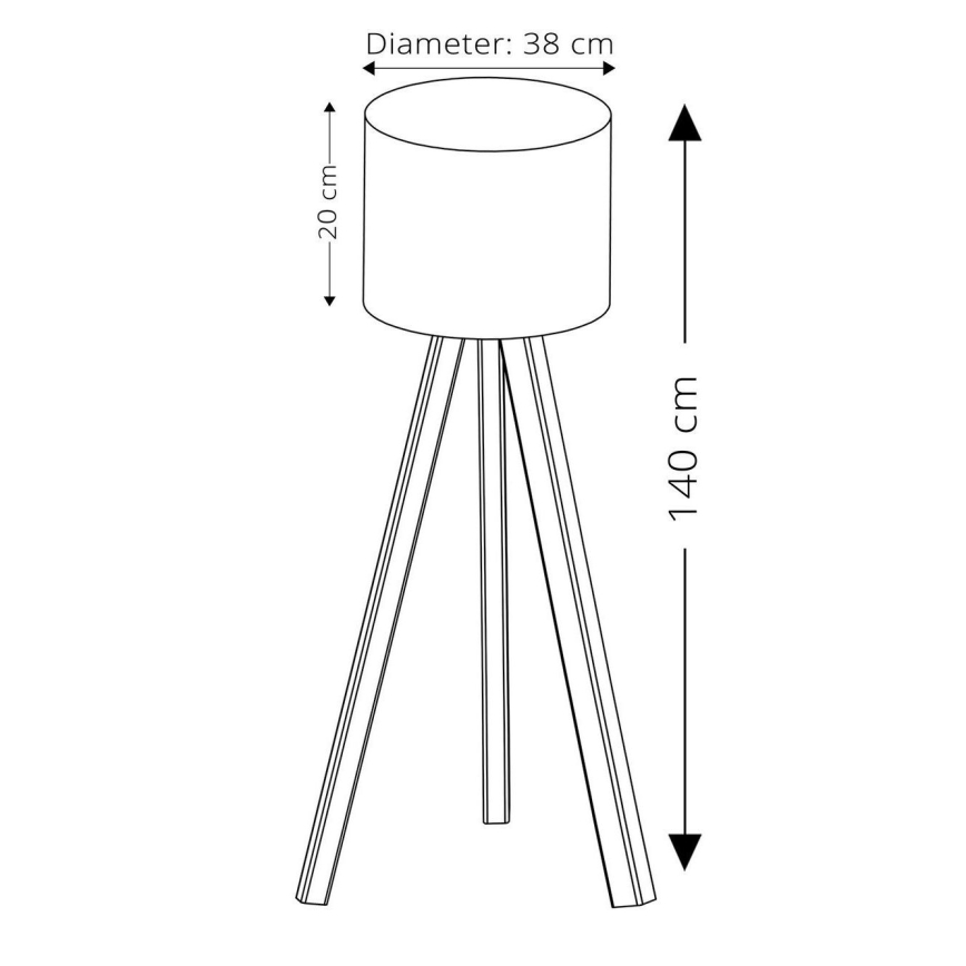 Podna lampa AYD 1xE27/40W/230V crvena/bež
