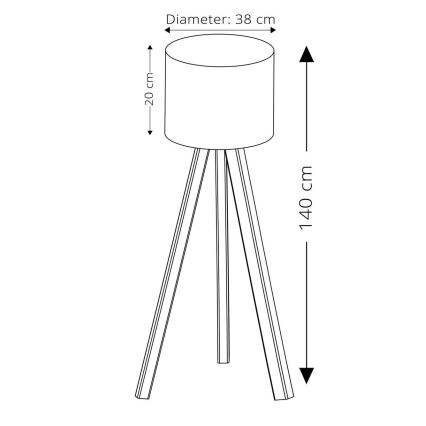 Podna lampa AYD 1xE27/40W/230V ružičasta/bež