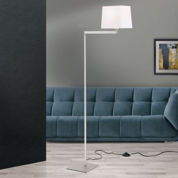 Podna lampa CARLTON 1xE27/40W/230V bela/matni hrom