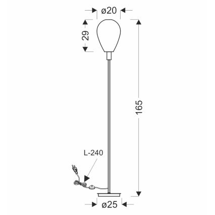 Podna lampa DENSO 1xG9/5W/230V crni hrom