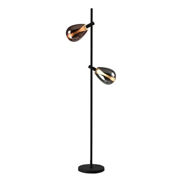 Podna lampa DENSO 2xG9/5W/230V crni hrom/bakarna