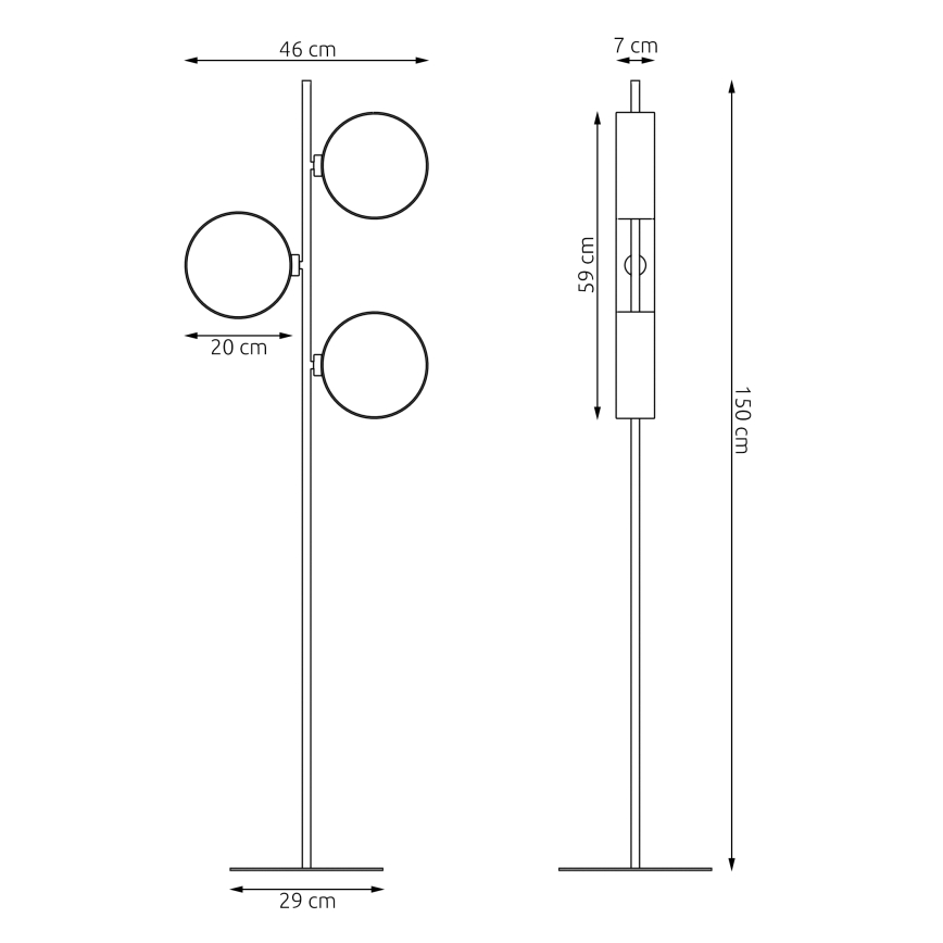 Podna lampa DRUMZ 3xE14/10W/230V crna/smeđa/siva