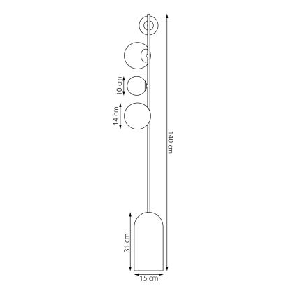 Podna lampa ETNO 4xG9/8W/230V bela