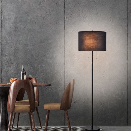 Podna lampa FOGO 2xE27/15W/230V crna
