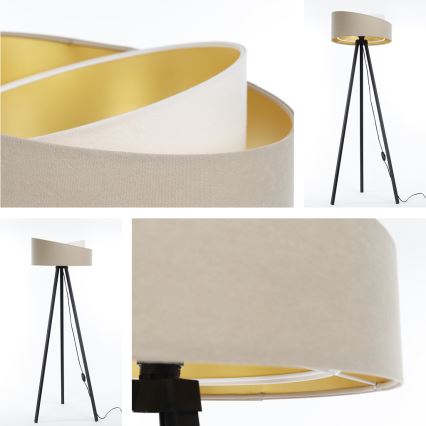 Podna lampa GALAXY 1xE27/60W/230V bež/bela/wenge