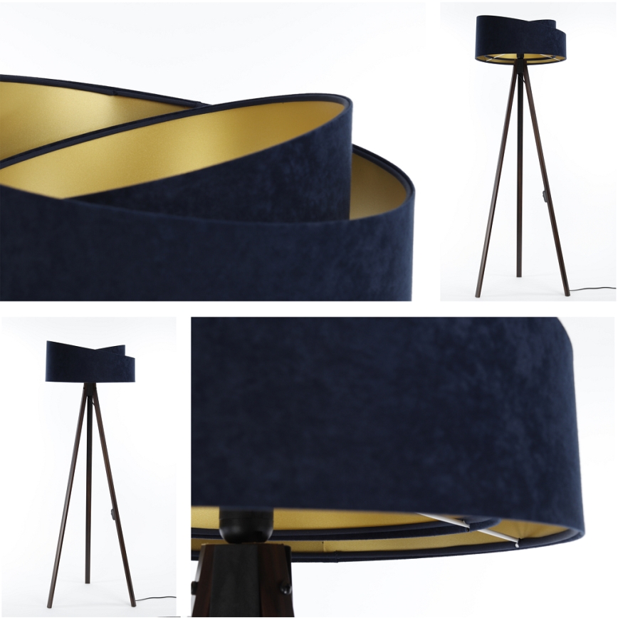 Podna lampa GALAXY 1xE27/60W/230V plava/wenge