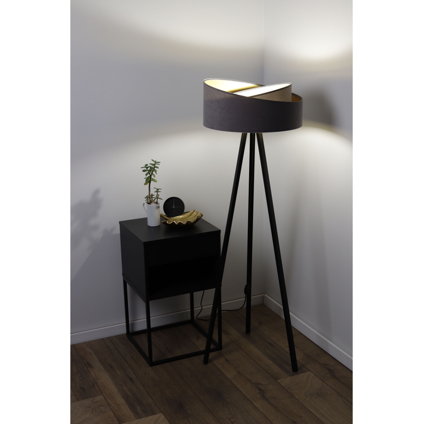 Podna lampa GALAXY 1xE27/60W/230V siva/krem/wenge