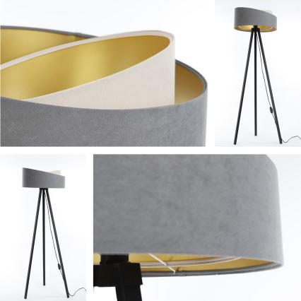 Podna lampa GALAXY 1xE27/60W/230V siva/krem/wenge