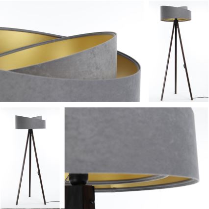 Podna lampa GALAXY 1xE27/60W/230V siva/wenge