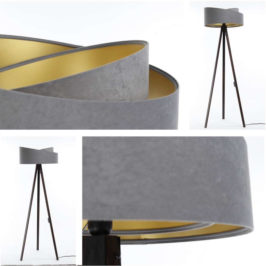 Podna lampa GALAXY 1xE27/60W/230V siva/wenge